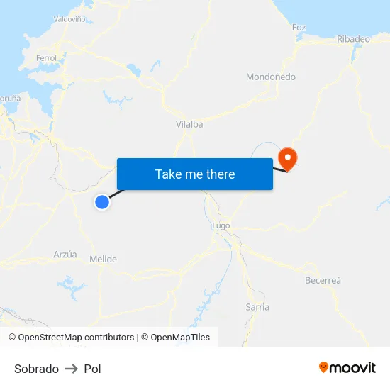 Sobrado to Pol map