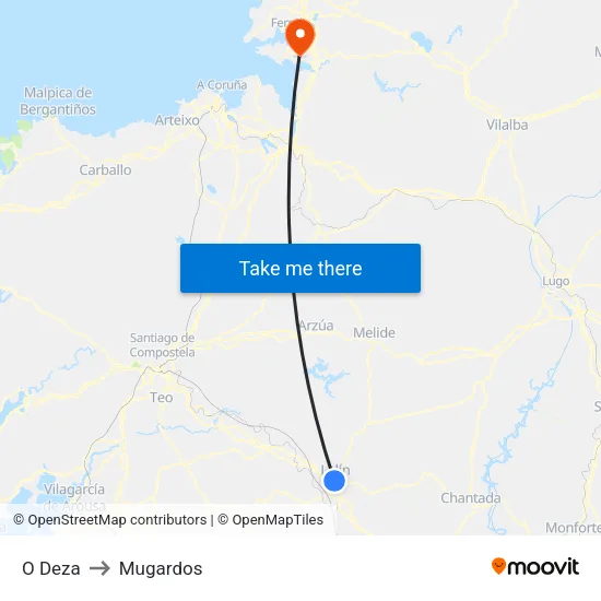 O Deza to Mugardos map
