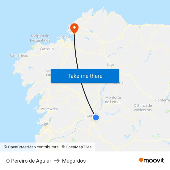 O Pereiro de Aguiar to Mugardos map