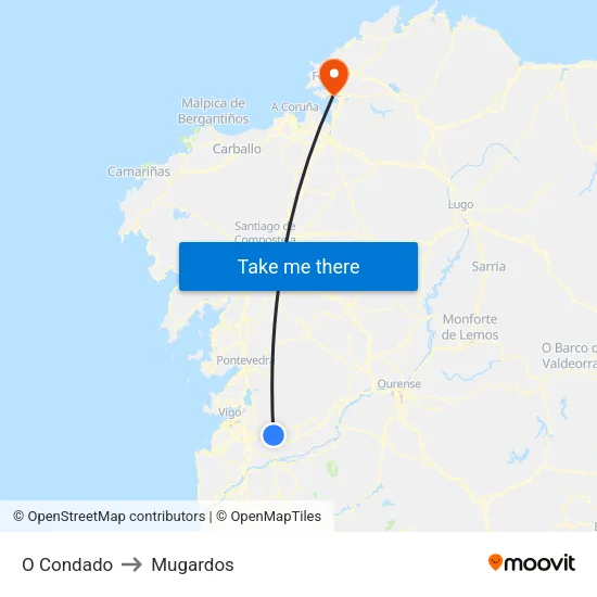 O Condado to Mugardos map
