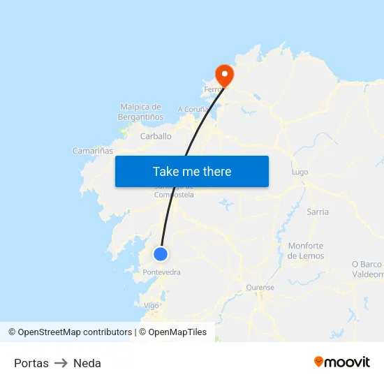 Portas to Neda map