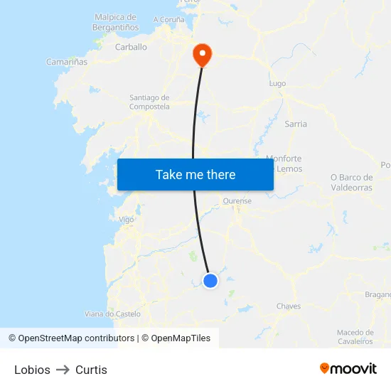 Lobios to Curtis map