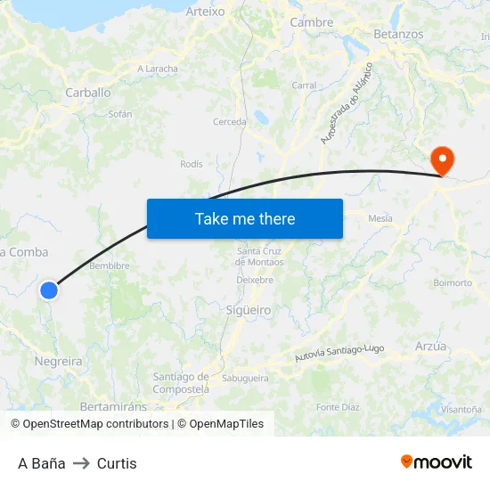 A Baña to Curtis map