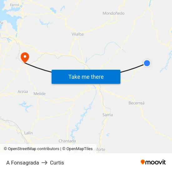 A Fonsagrada to Curtis map