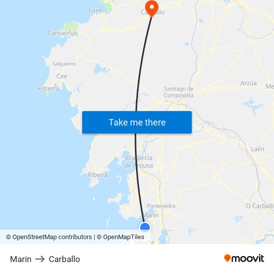 Marín to Carballo map