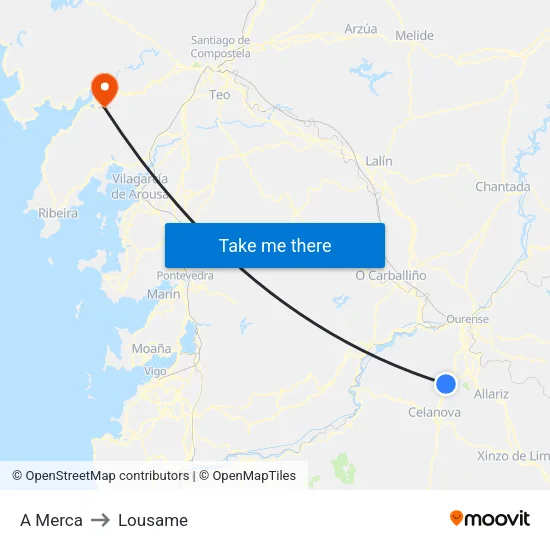 A Merca to Lousame map