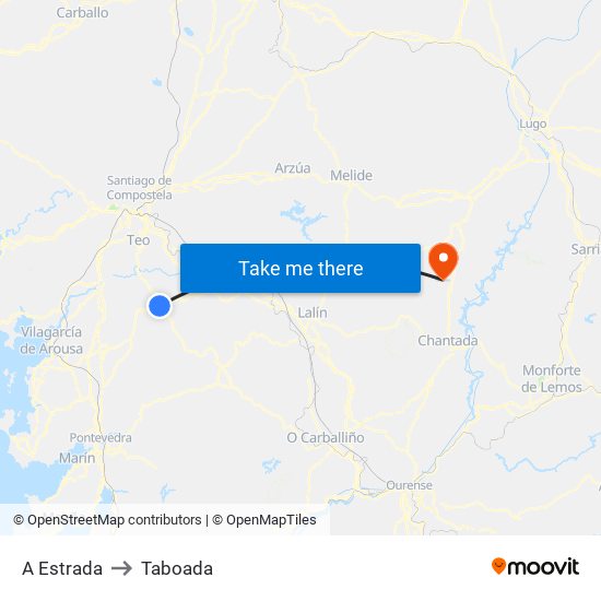 A Estrada to Taboada map
