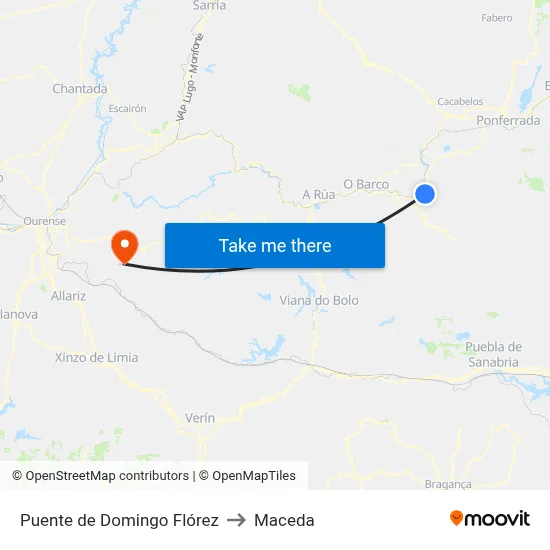 Puente de Domingo Flórez to Maceda map