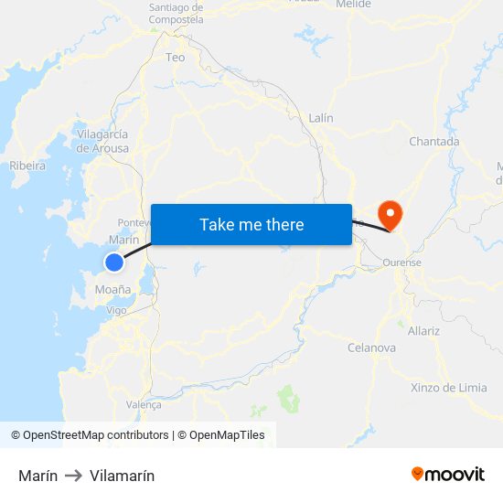Marín to Vilamarín map