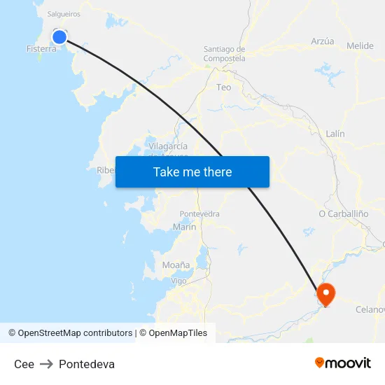 Cee to Pontedeva map