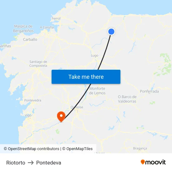 Riotorto to Pontedeva map