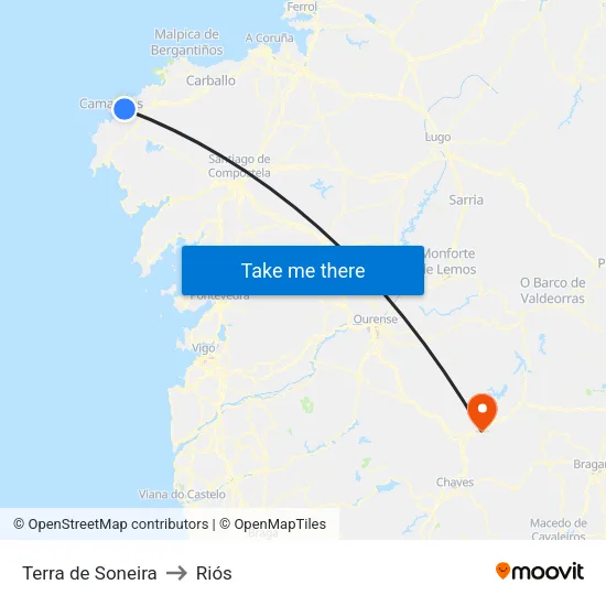 Terra de Soneira to Riós map