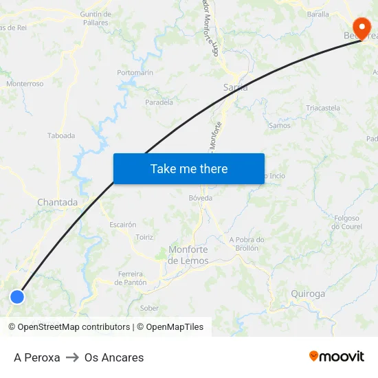 A Peroxa to Os Ancares map