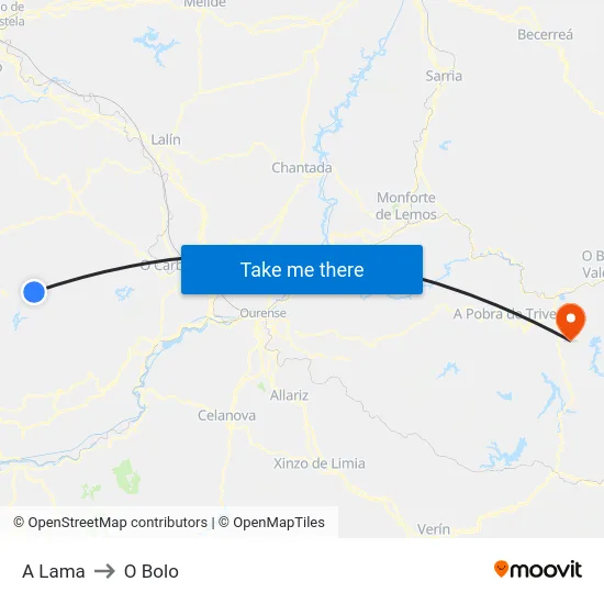 A Lama to O Bolo map