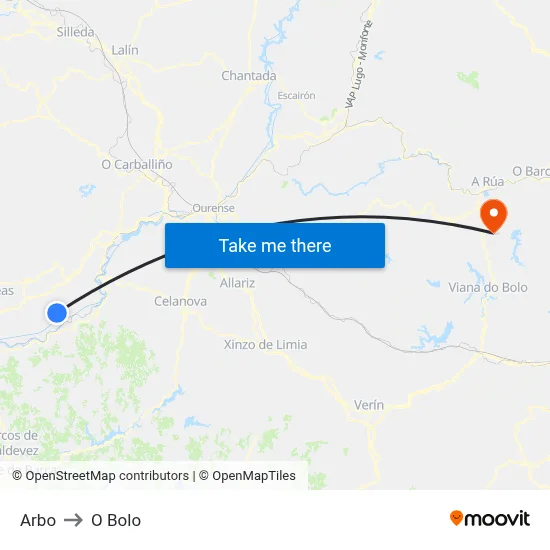 Arbo to O Bolo map