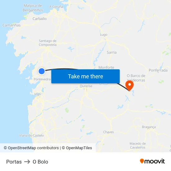 Portas to O Bolo map