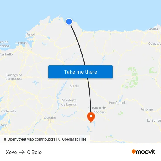 Xove to O Bolo map