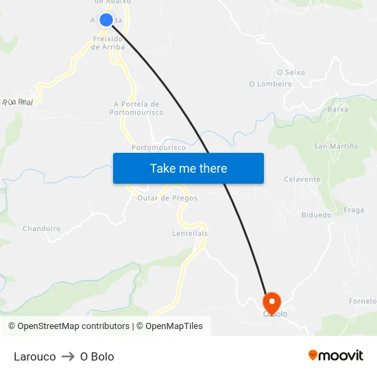 Larouco to O Bolo map