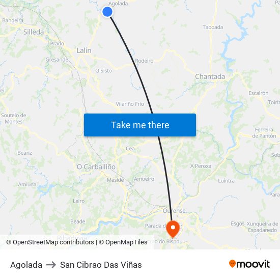 Agolada to San Cibrao Das Viñas map