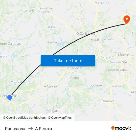 Ponteareas to A Peroxa map