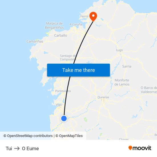 Tui to O Eume map