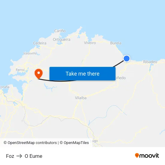 Foz to O Eume map