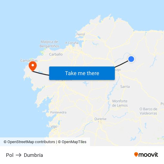Pol to Dumbría map