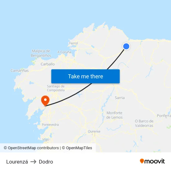 Lourenzá to Dodro map