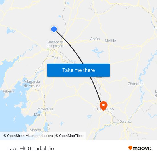 Trazo to O Carballiño map