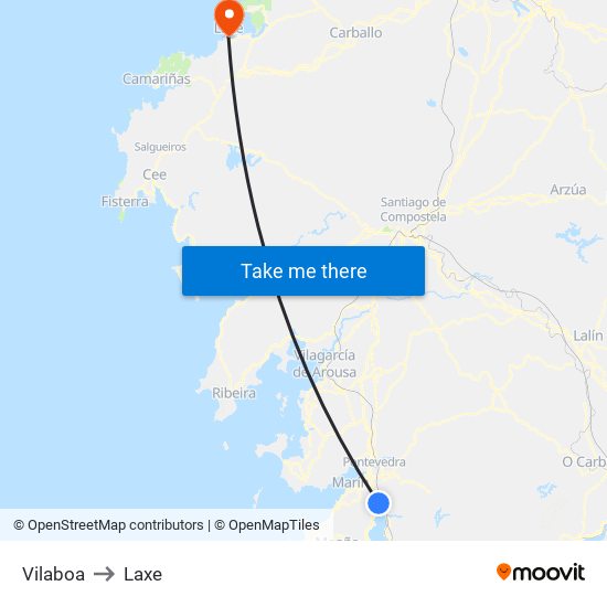 Vilaboa to Laxe map