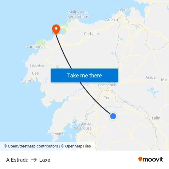 A Estrada to Laxe map