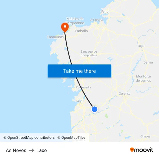 As Neves to Laxe map