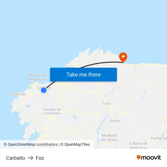 Carballo to Foz map