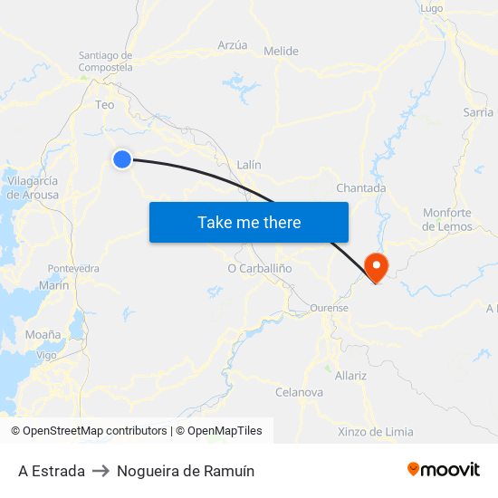 A Estrada to Nogueira de Ramuín map
