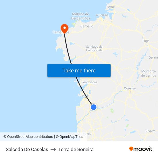 Salceda De Caselas to Terra de Soneira map