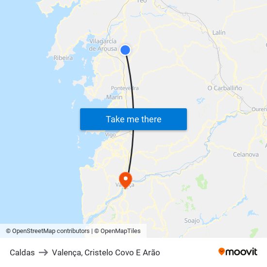 Caldas to Valença, Cristelo Covo E Arão map