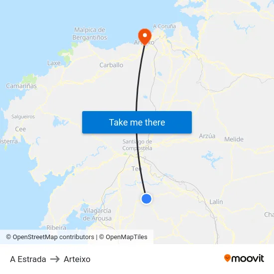 A Estrada to Arteixo map
