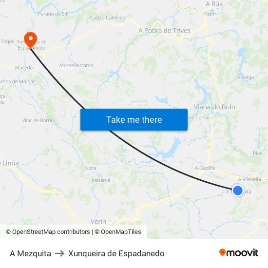 A Mezquita to Xunqueira de Espadanedo map