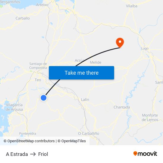 A Estrada to Friol map
