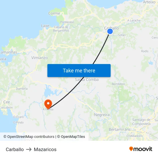 Carballo to Mazaricos map