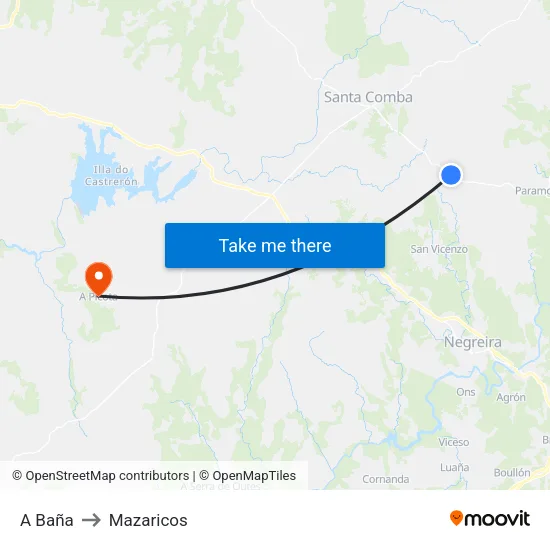 A Baña to Mazaricos map