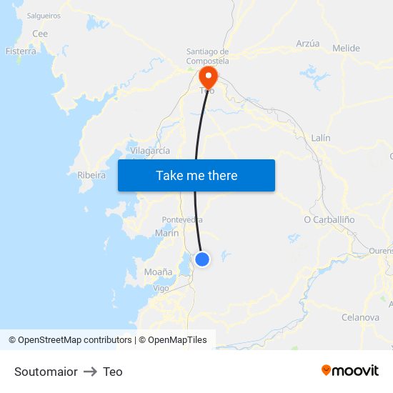 Soutomaior to Teo map