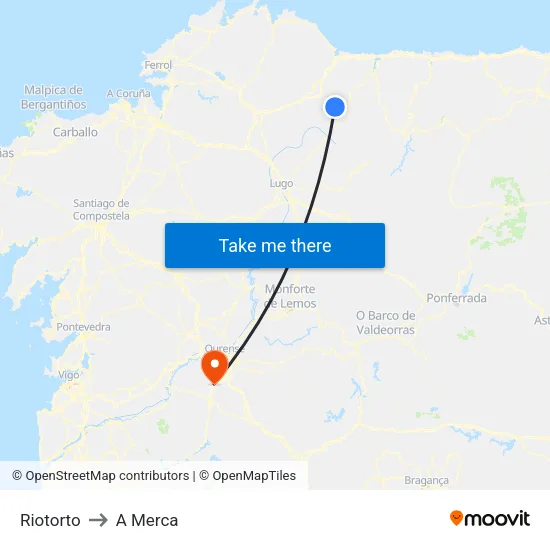 Riotorto to A Merca map