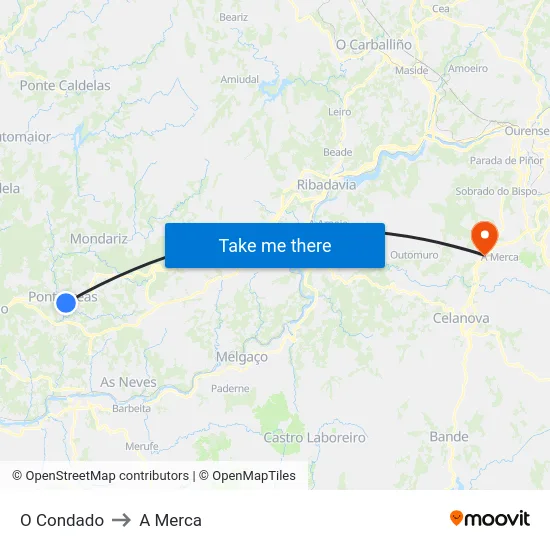 O Condado to A Merca map