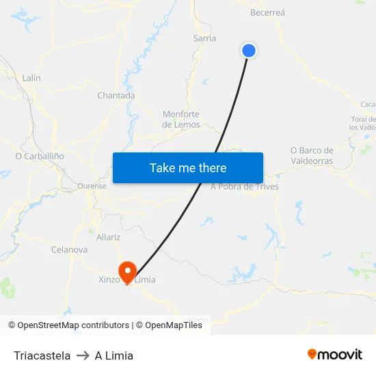 Triacastela to A Limia map