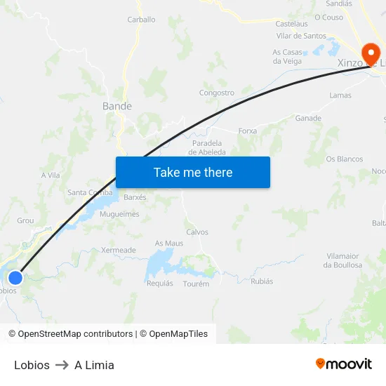 Lobios to A Limia map