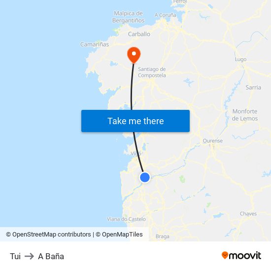 Tui to A Baña map