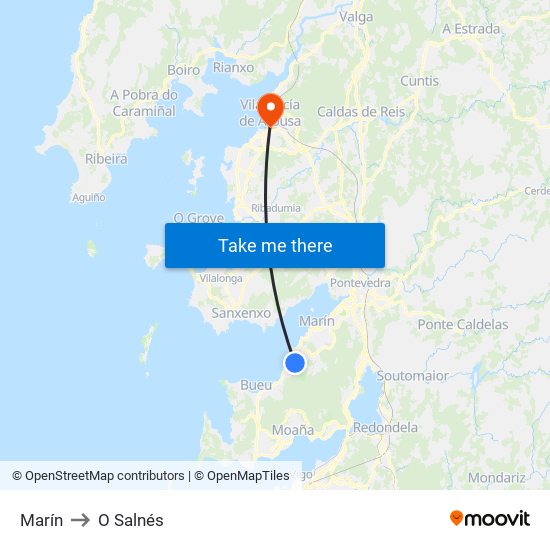 Marín to O Salnés map