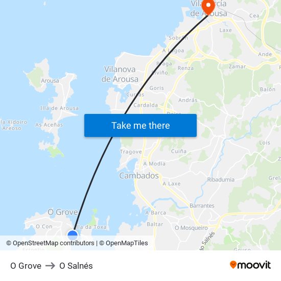 O Grove to O Salnés map