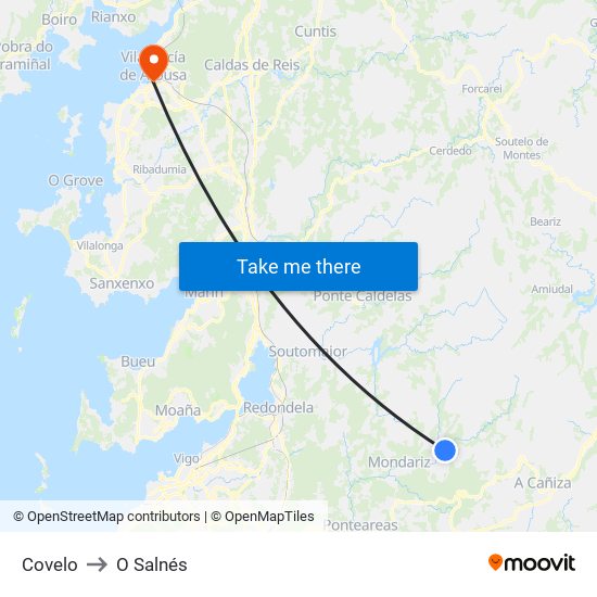 Covelo to O Salnés map